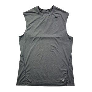NIke Pro Combat Dri-Fit Fitted Men's L Gray Sleeveless Athletic Tank Performance
